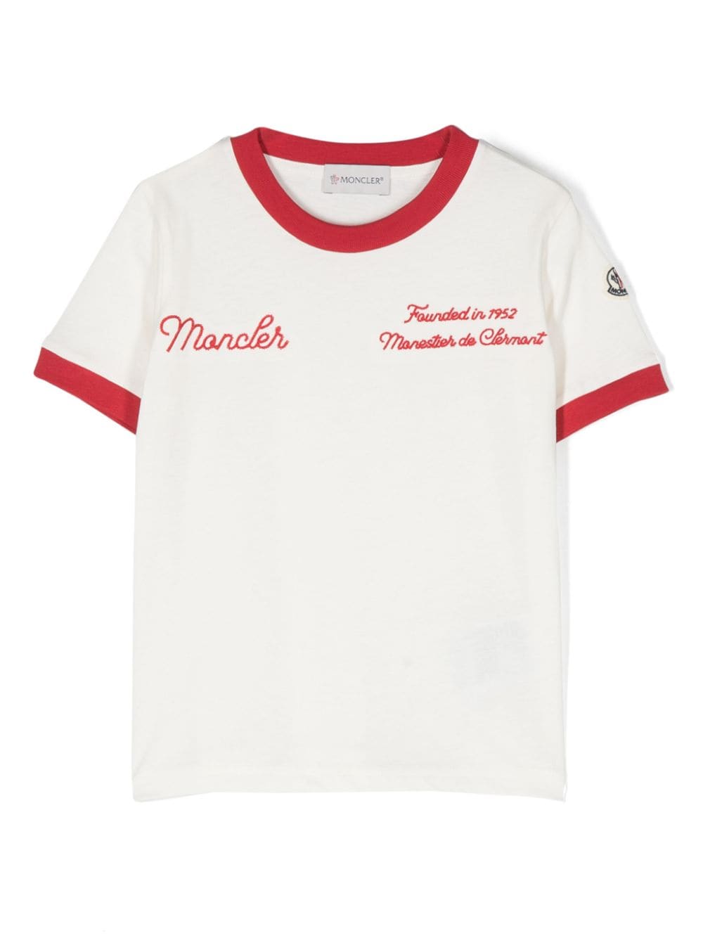 Moncler Enfant logo-embroidered cotton T-shirt - White von Moncler Enfant