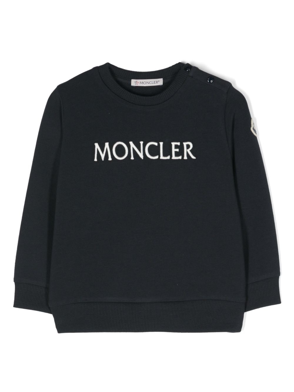 Moncler Enfant logo-embroidered cotton-blend sweatshirt - Blue von Moncler Enfant