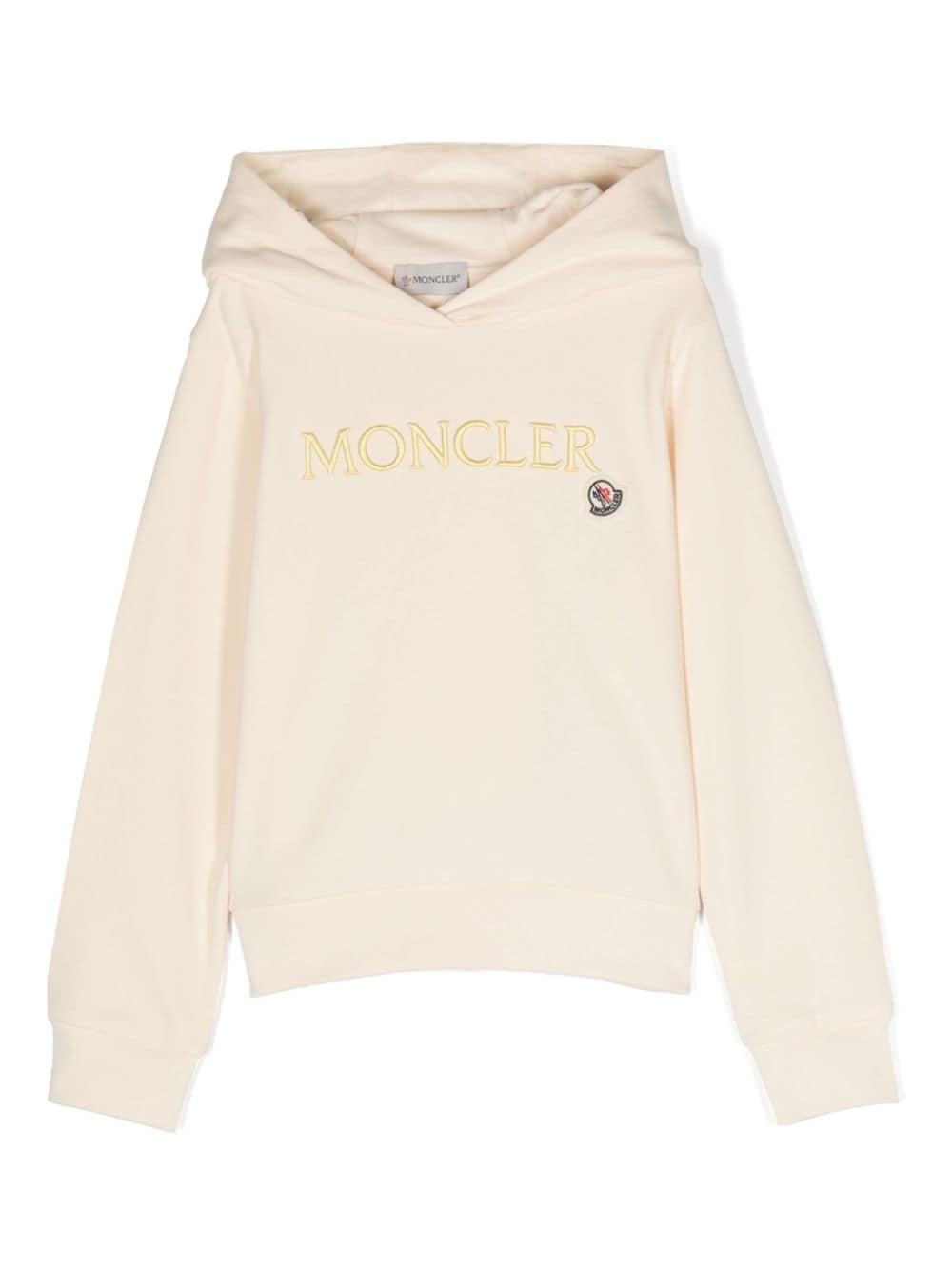 Moncler Enfant logo-embroidered cotton hoodie - Neutrals von Moncler Enfant