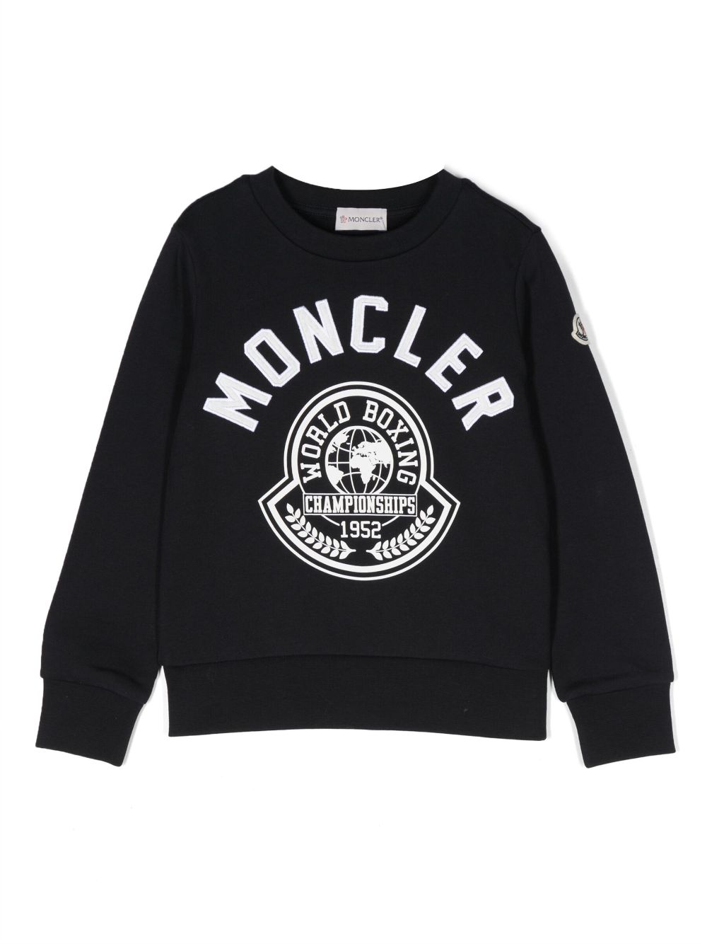 Moncler Enfant logo embroidered crew neck sweatshirt - Blue von Moncler Enfant