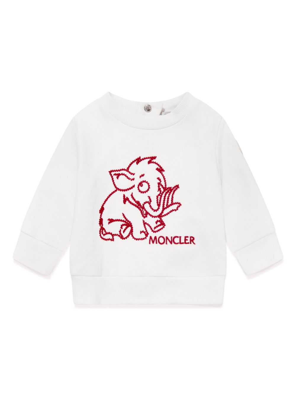 Moncler Enfant logo-embroidered crew-neck sweatshirt - White von Moncler Enfant