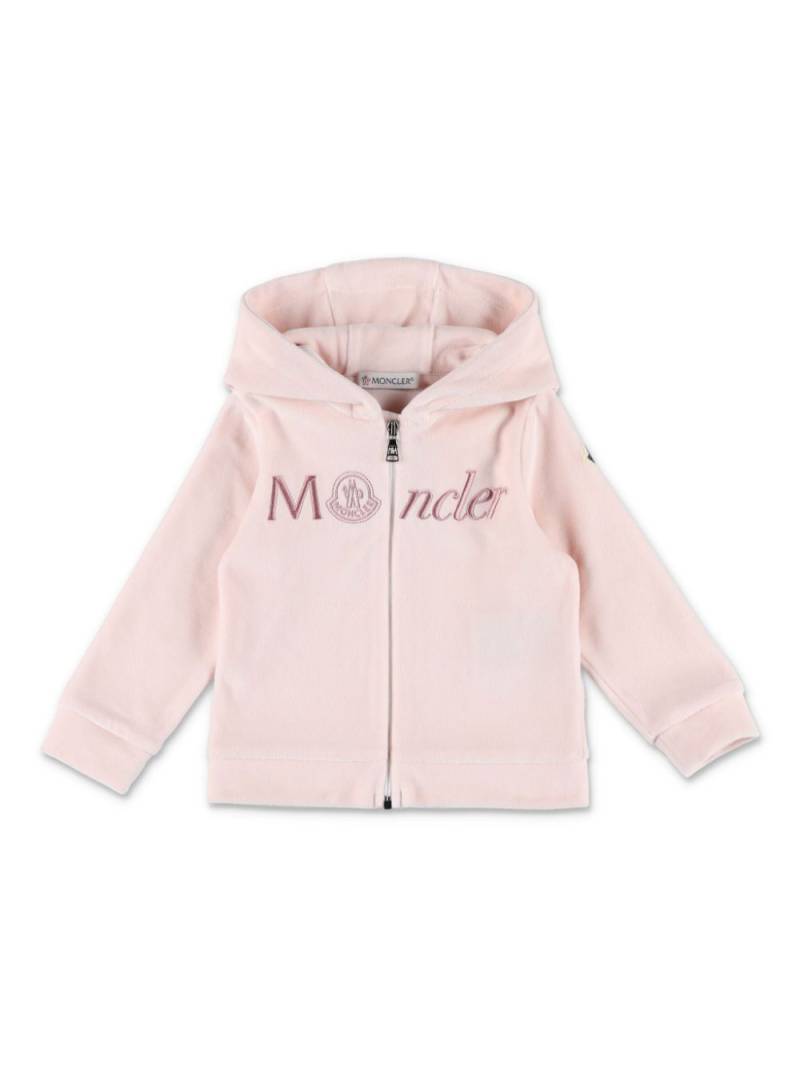 Moncler Enfant logo-embroidered fleece tracksuit - Pink von Moncler Enfant