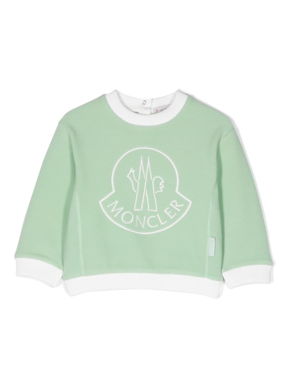 Moncler Enfant logo-embroidered long-sleeve sweatshirt - Green von Moncler Enfant