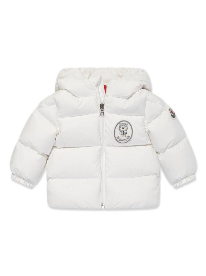 Moncler Enfant logo-embroidered padded jacket - White von Moncler Enfant