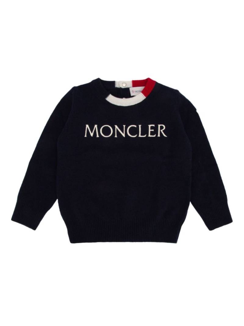 Moncler Enfant logo-embroidered sweater - Blue von Moncler Enfant