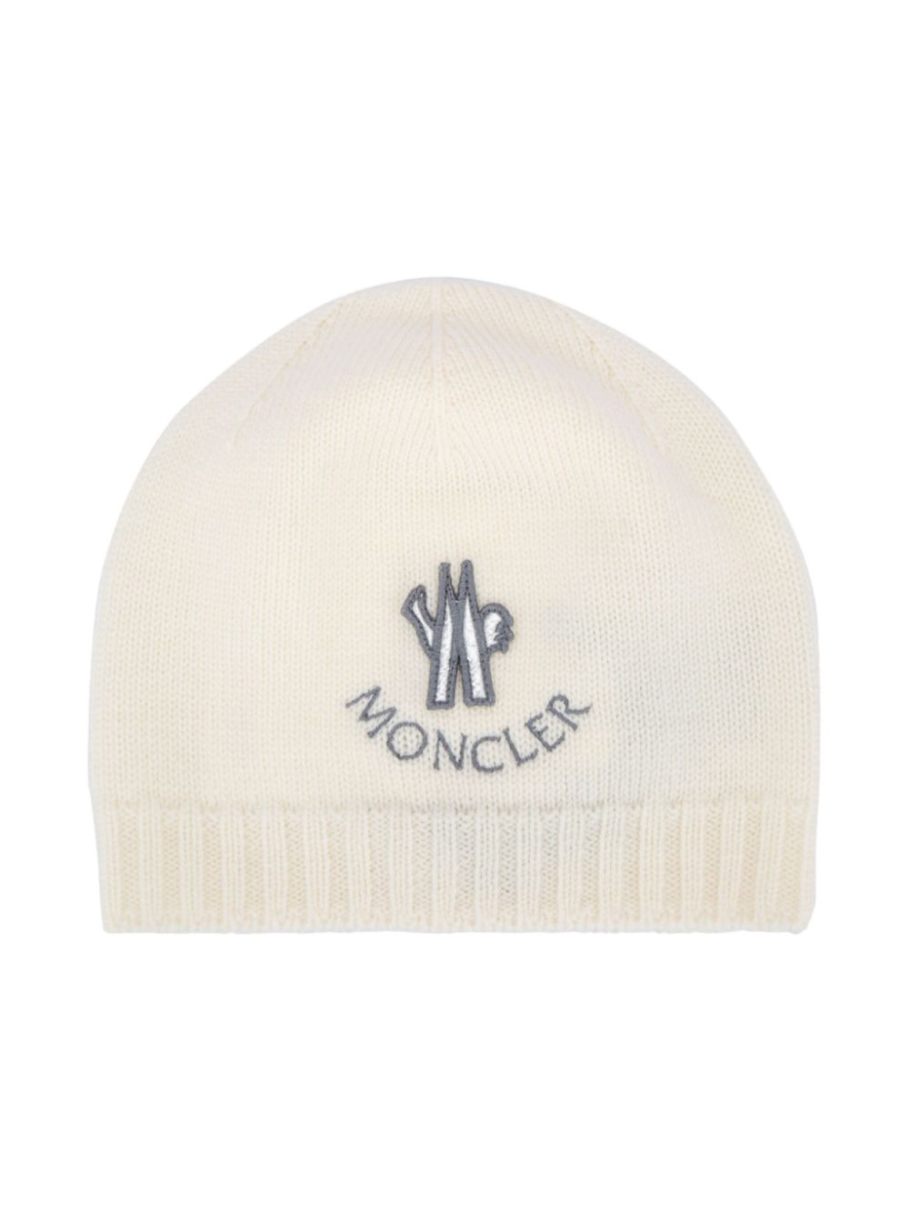 Moncler Enfant logo-embroidered wool hat - Neutrals von Moncler Enfant