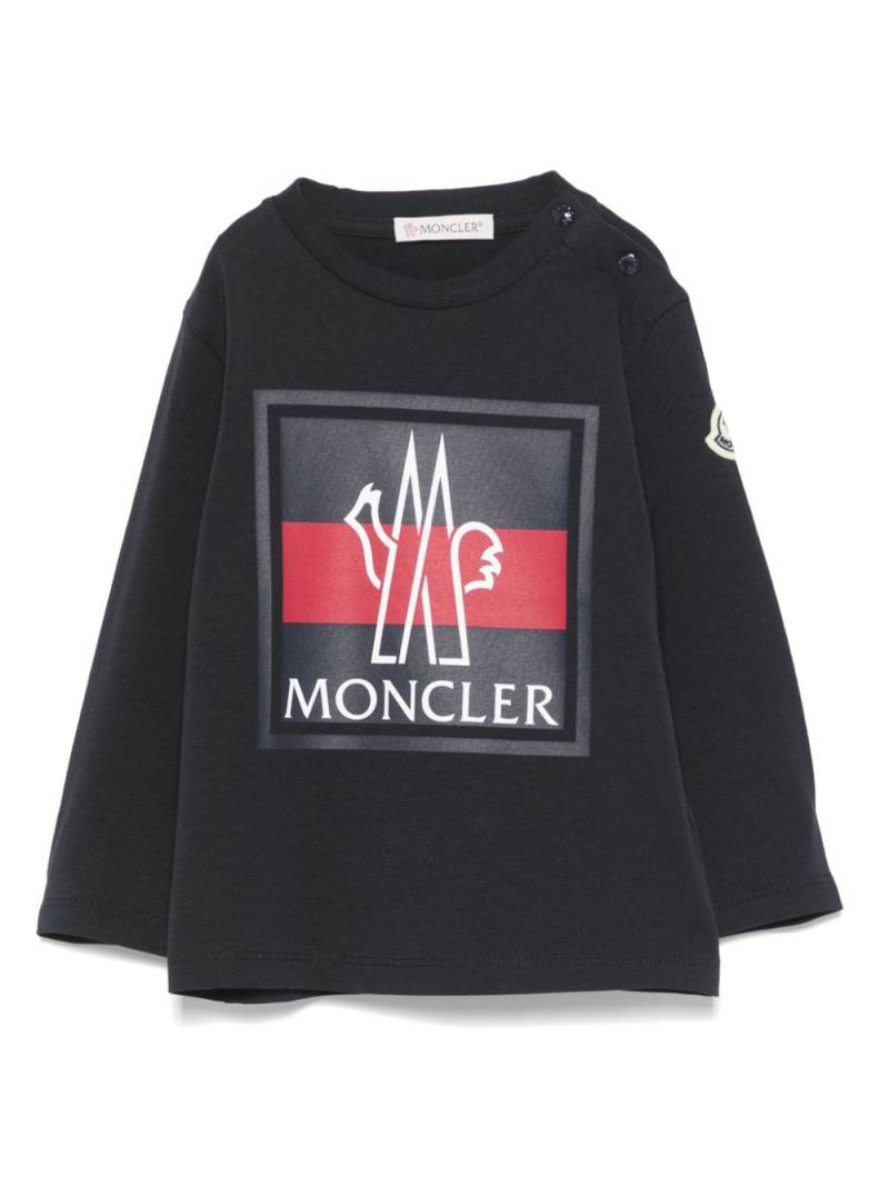 Moncler Enfant logo-motif long-sleeve T-shirt - Blue von Moncler Enfant