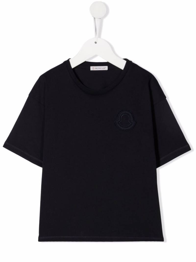 Moncler Enfant logo patch T-shirt - Blue von Moncler Enfant