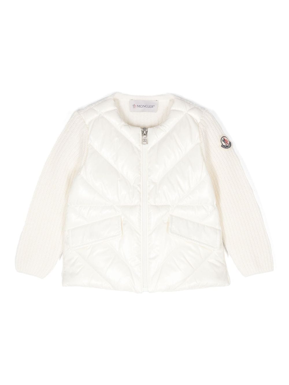 Moncler Enfant logo-patch cardigan - White von Moncler Enfant