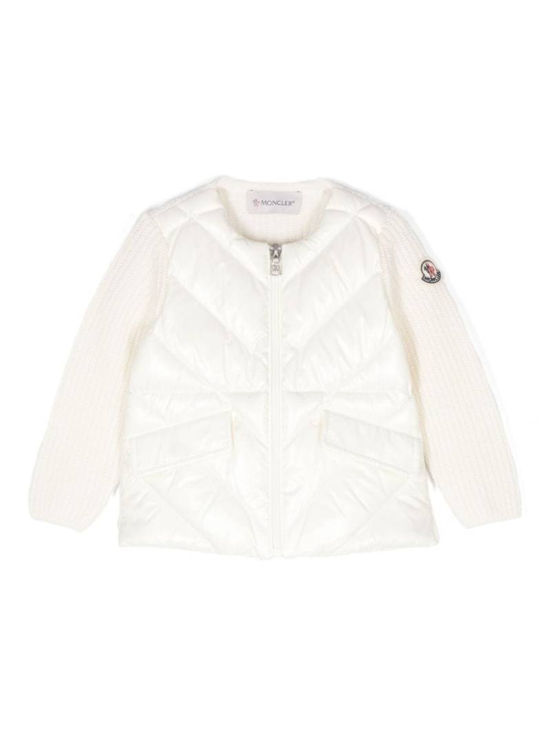 Moncler Enfant logo-patch cardigan - White von Moncler Enfant