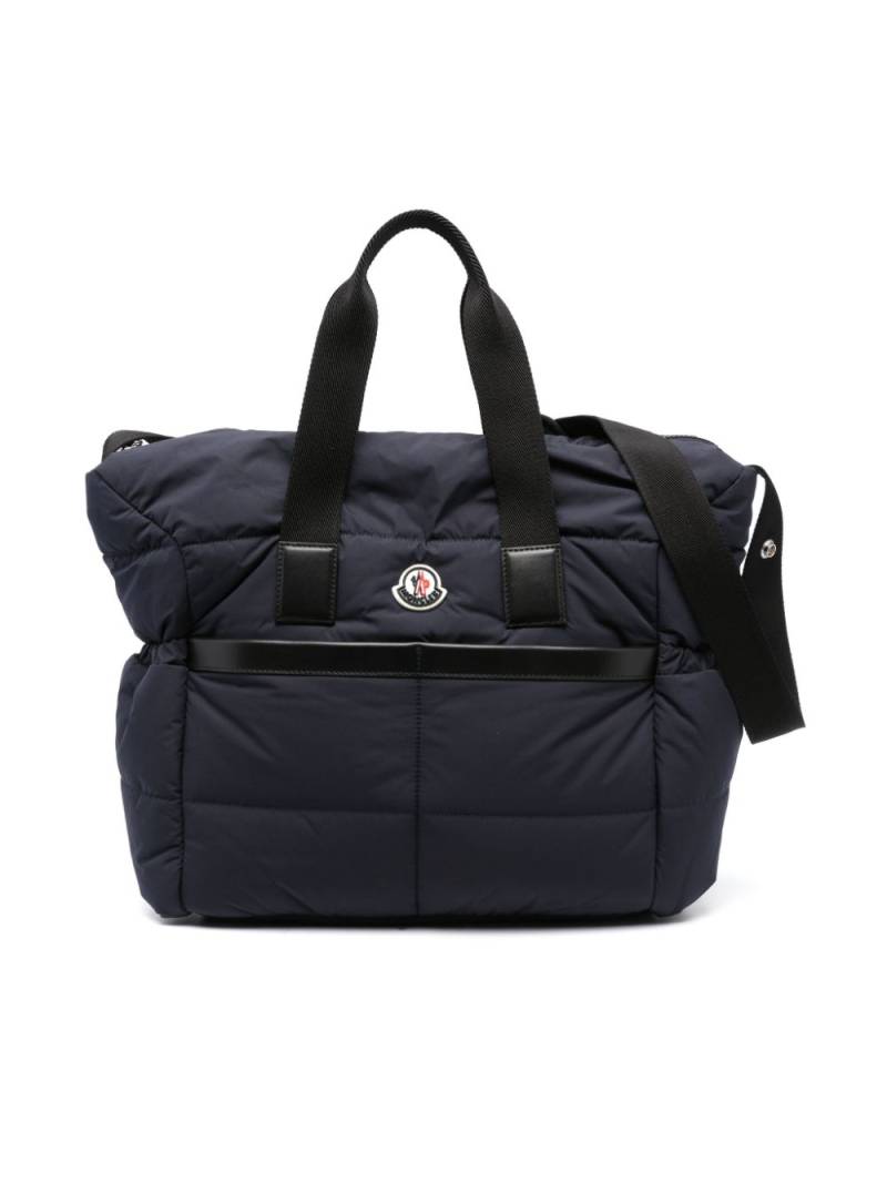 Moncler Enfant logo-patch changing bag - Blue von Moncler Enfant