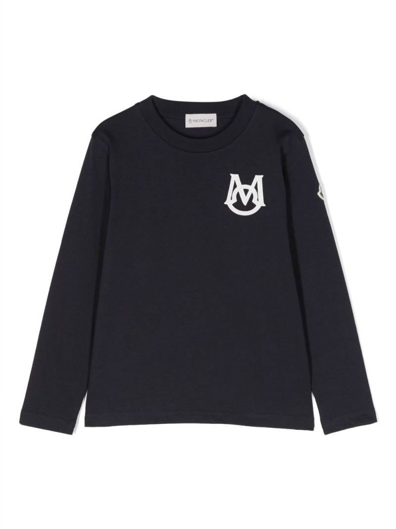 Moncler Enfant logo-patch cotton T-shirt - Blue von Moncler Enfant