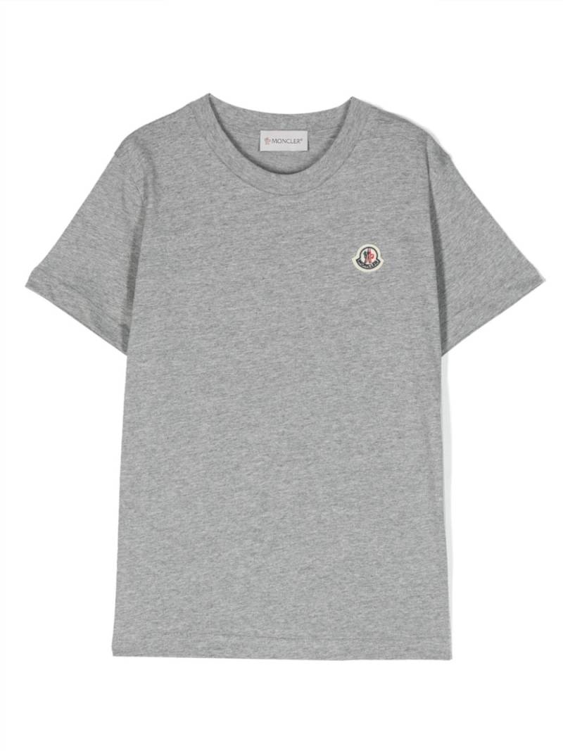 Moncler Enfant logo-appliqué cotton T-shirt - Grey von Moncler Enfant