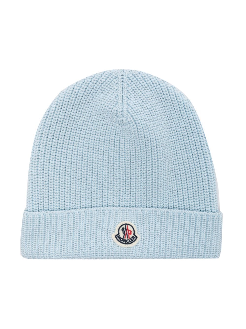 Moncler Enfant logo-patch cotton beanie - Blue von Moncler Enfant