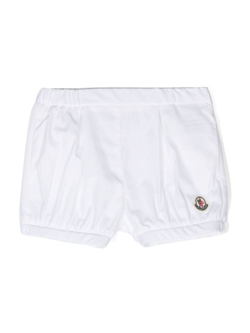 Moncler Enfant logo-patch cotton bloomers - White von Moncler Enfant