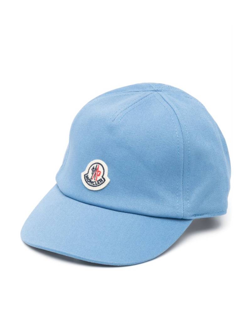 Moncler Enfant logo-patch cotton cap - Blue von Moncler Enfant