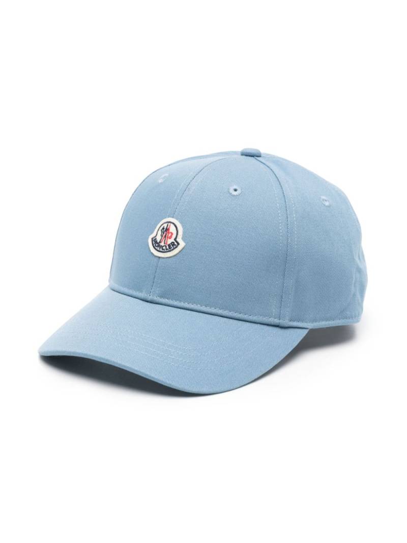 Moncler Enfant logo-patch cotton cap - Blue von Moncler Enfant