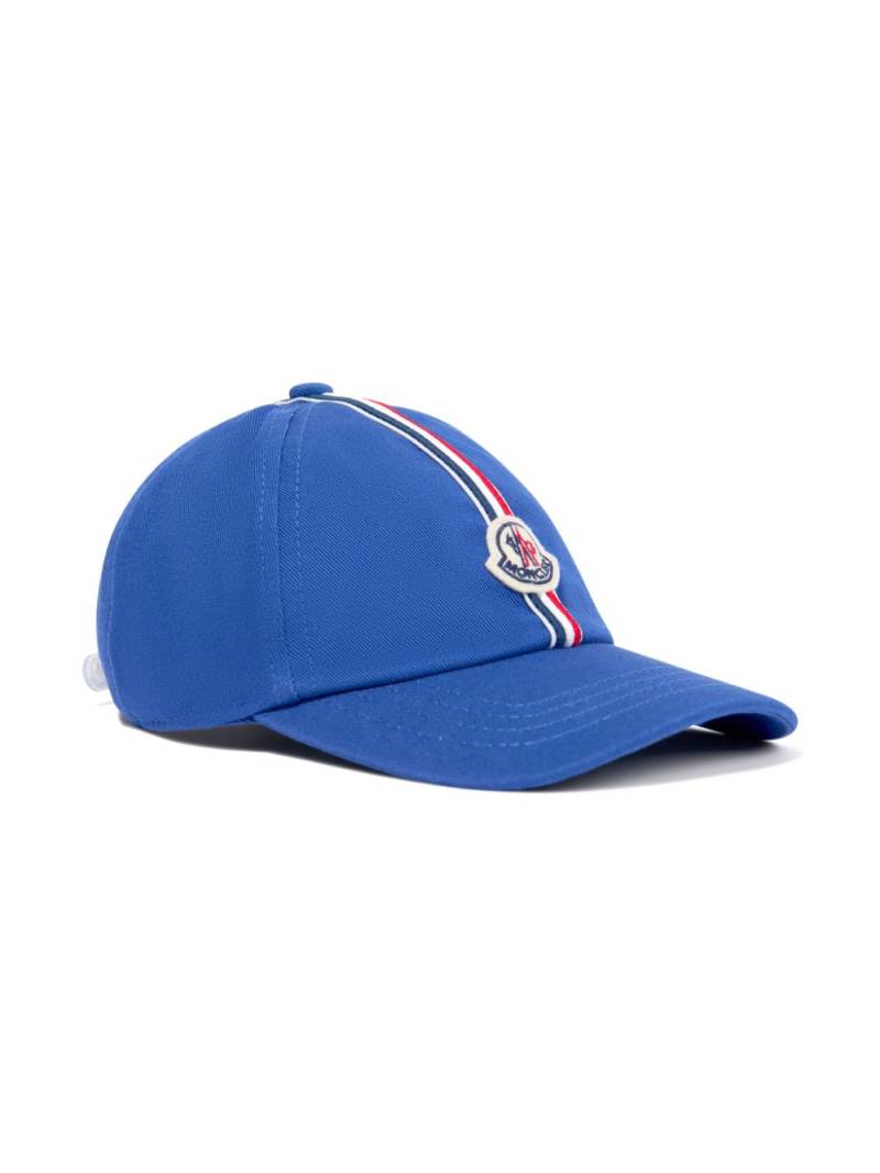 Moncler Enfant logo-patch cotton cap - Blue von Moncler Enfant