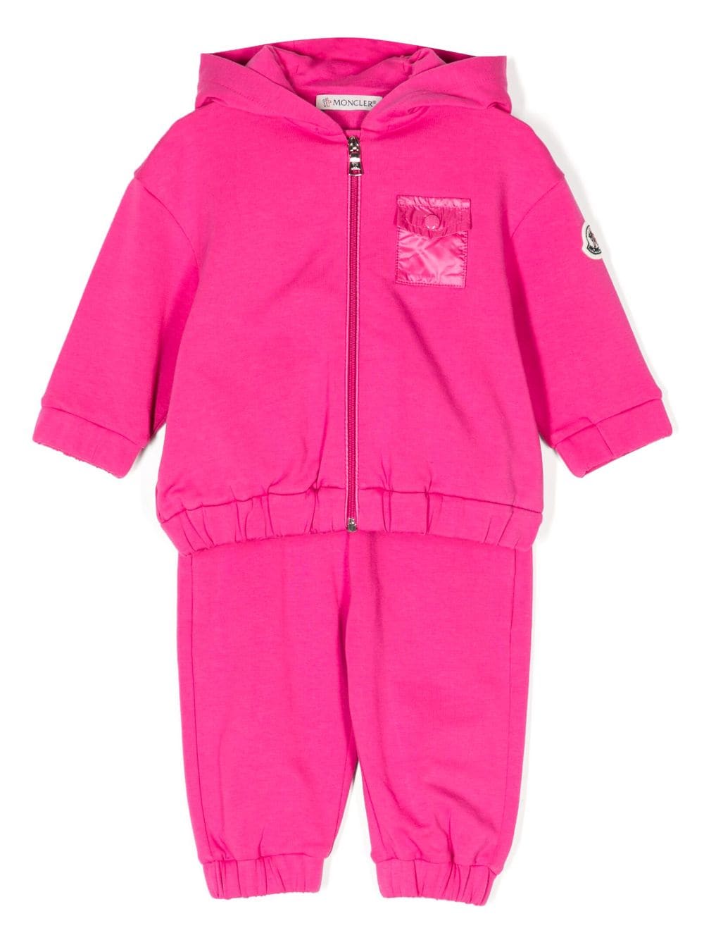 Moncler Enfant logo-patch cotton tracksuit - Pink von Moncler Enfant