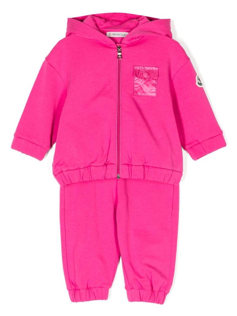 Moncler Enfant logo-patch cotton tracksuit - Pink von Moncler Enfant