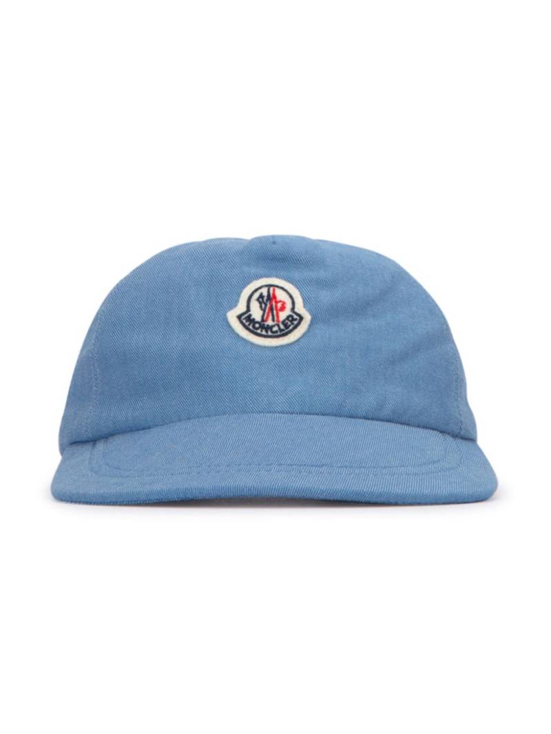 Moncler Enfant logo-patch denim baseball cap - Blue von Moncler Enfant