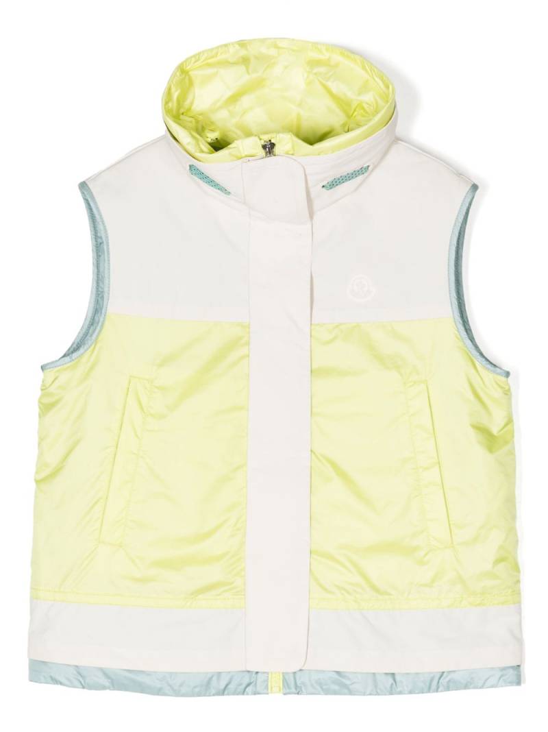 Moncler Enfant logo-patch high-neck vest - Yellow von Moncler Enfant