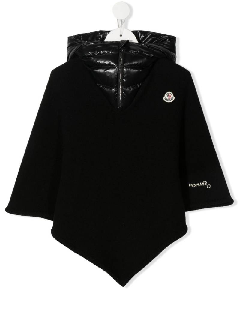 Moncler Enfant logo-patch hooded coat - Black von Moncler Enfant