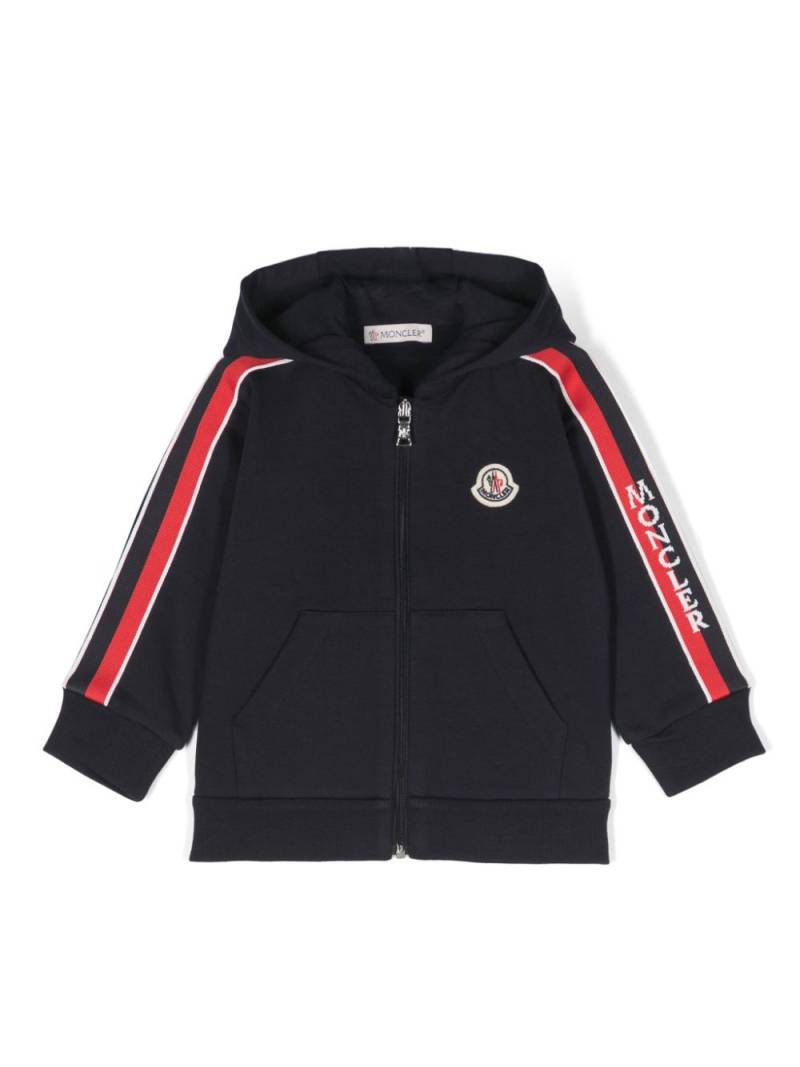 Moncler Enfant logo-patch hooded jacket - Blue von Moncler Enfant