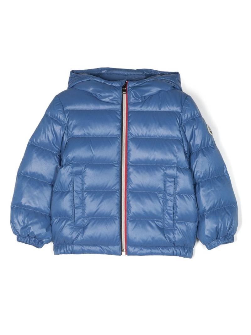 Moncler Enfant logo-patch hooded padded jacket - Blue von Moncler Enfant