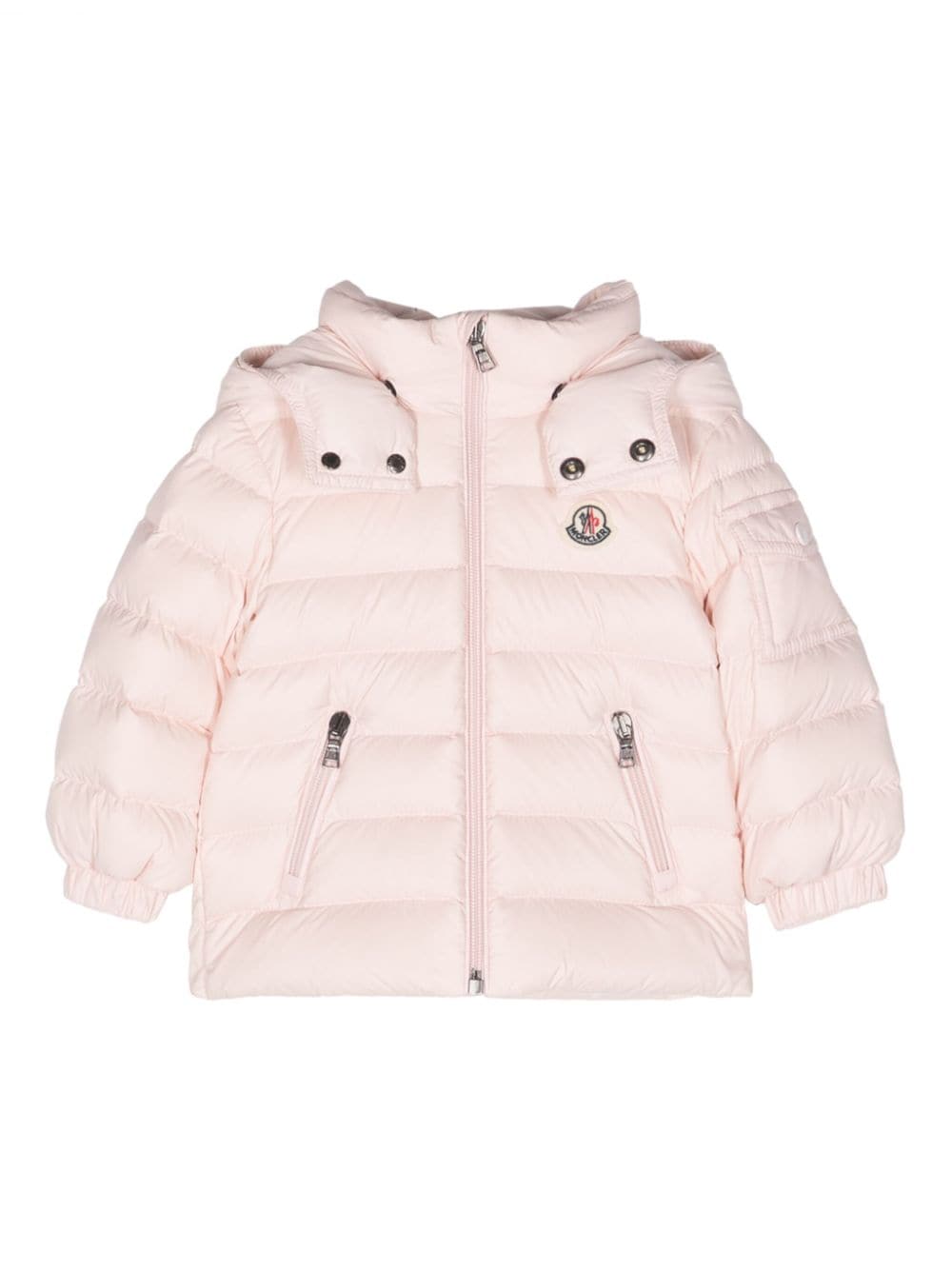 Moncler Enfant logo-patch hooded padded jacket - Pink von Moncler Enfant