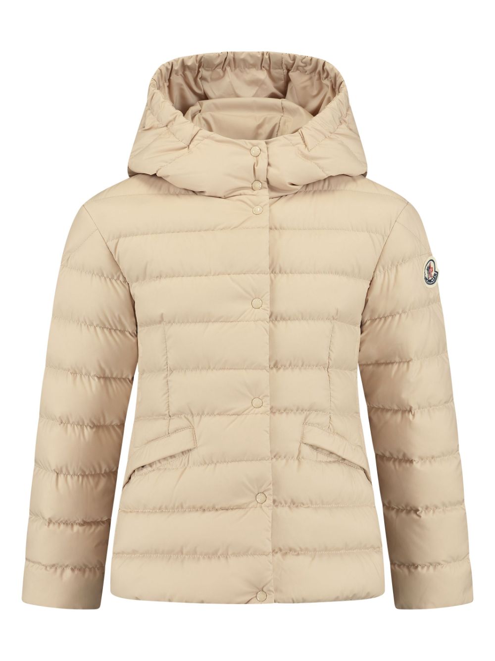 Moncler Enfant logo-patch jacket - Neutrals von Moncler Enfant