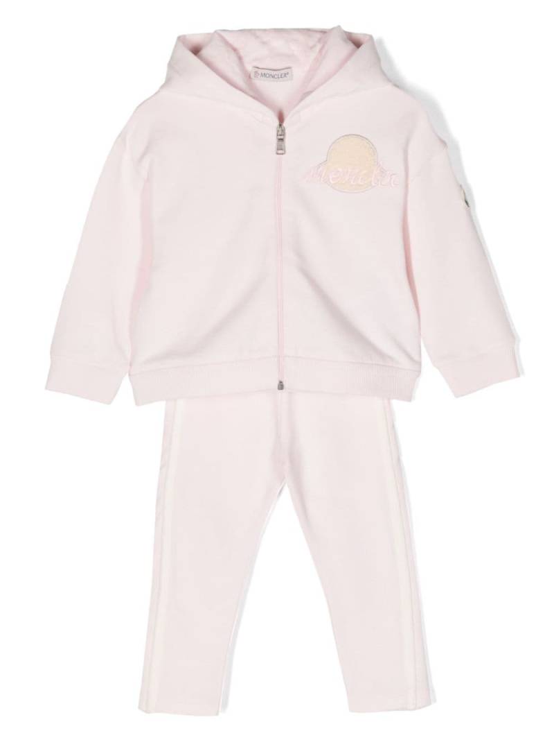 Moncler Enfant logo-patch jersey tracksuit set - Pink von Moncler Enfant