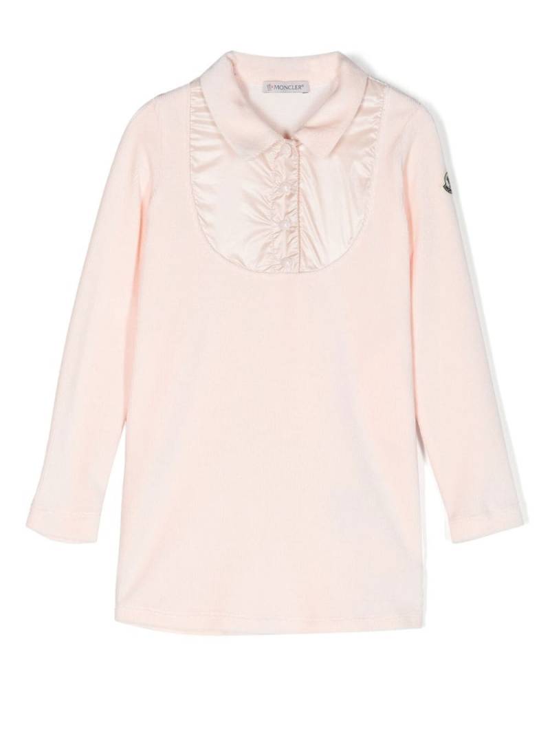 Moncler Enfant logo-patch long-sleeve dress - Pink von Moncler Enfant