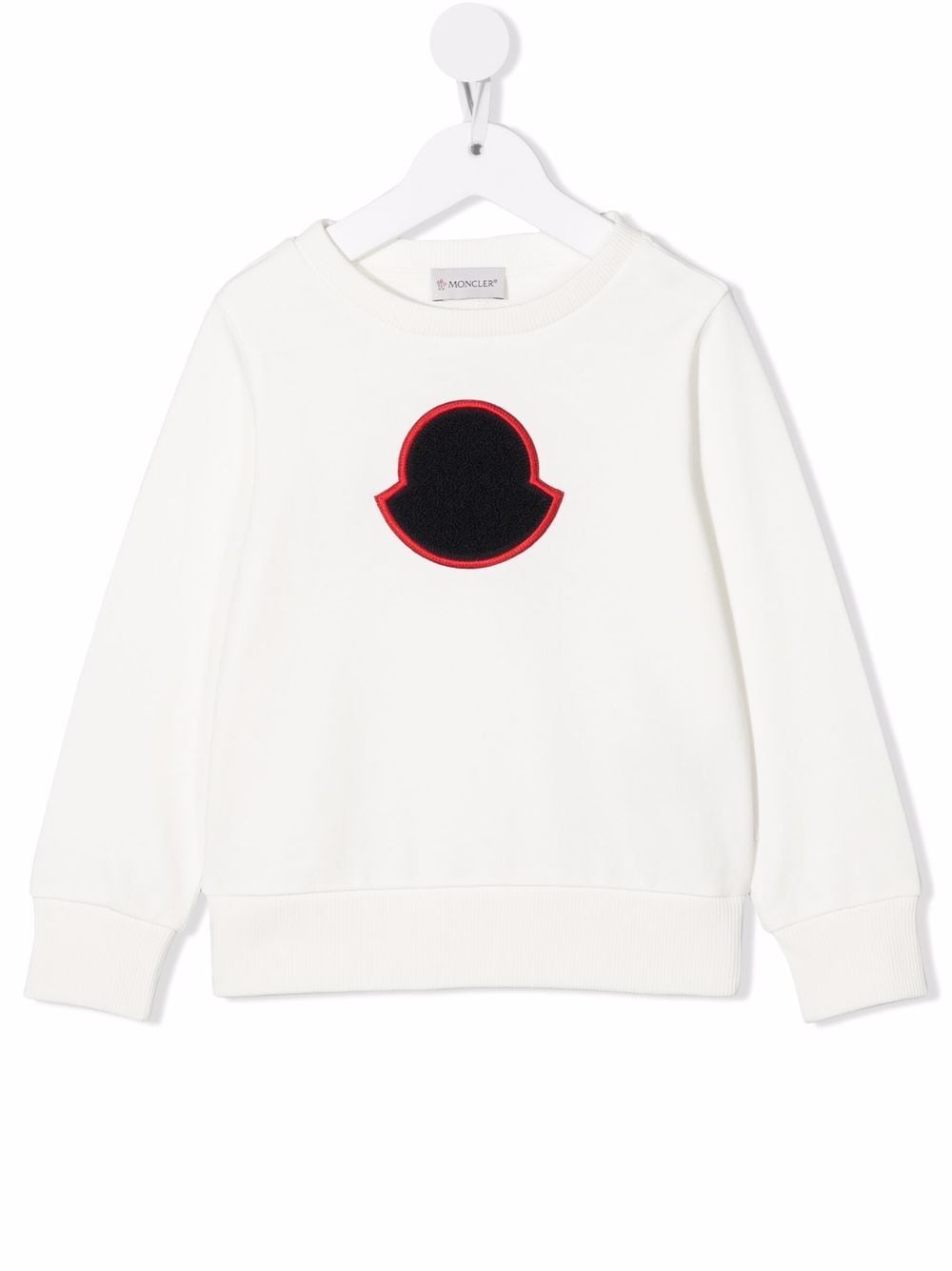 Moncler Enfant logo-patch long-sleeve sweatshirt - White von Moncler Enfant