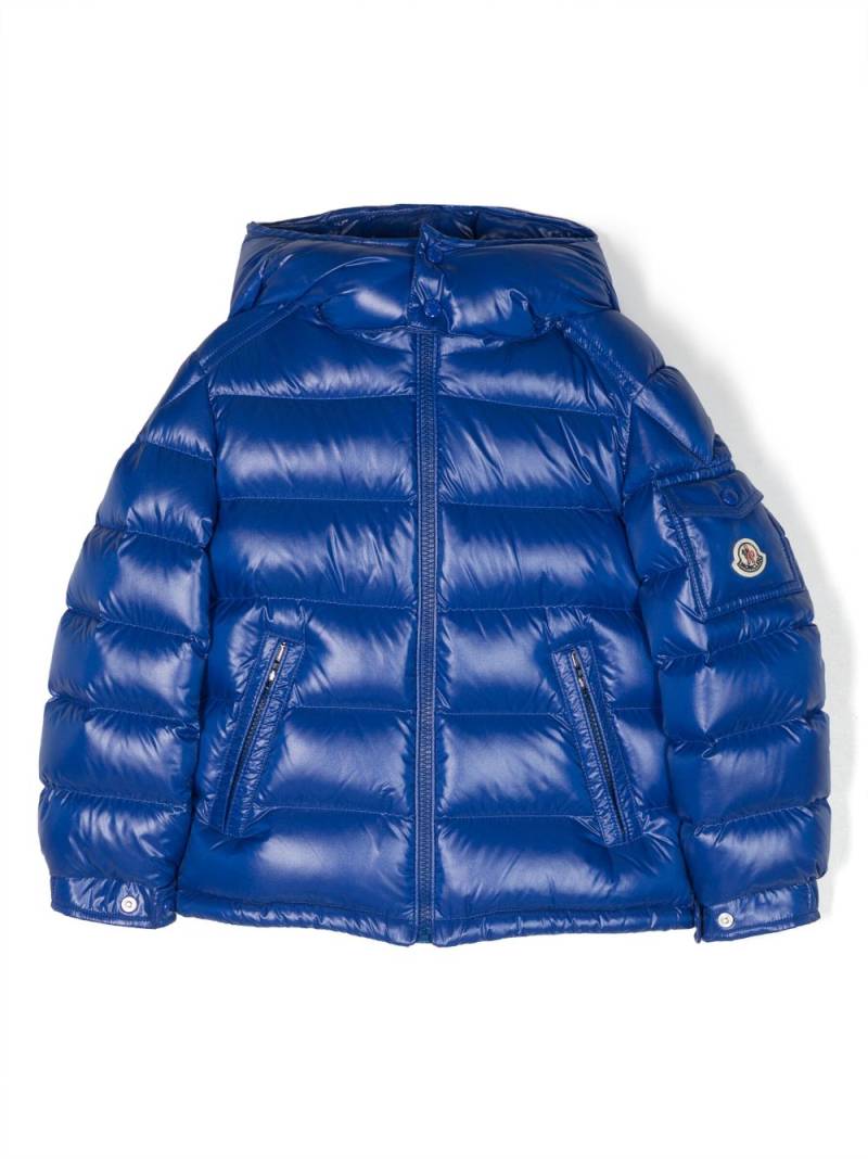 Moncler Enfant logo-patch padded coat - Blue von Moncler Enfant