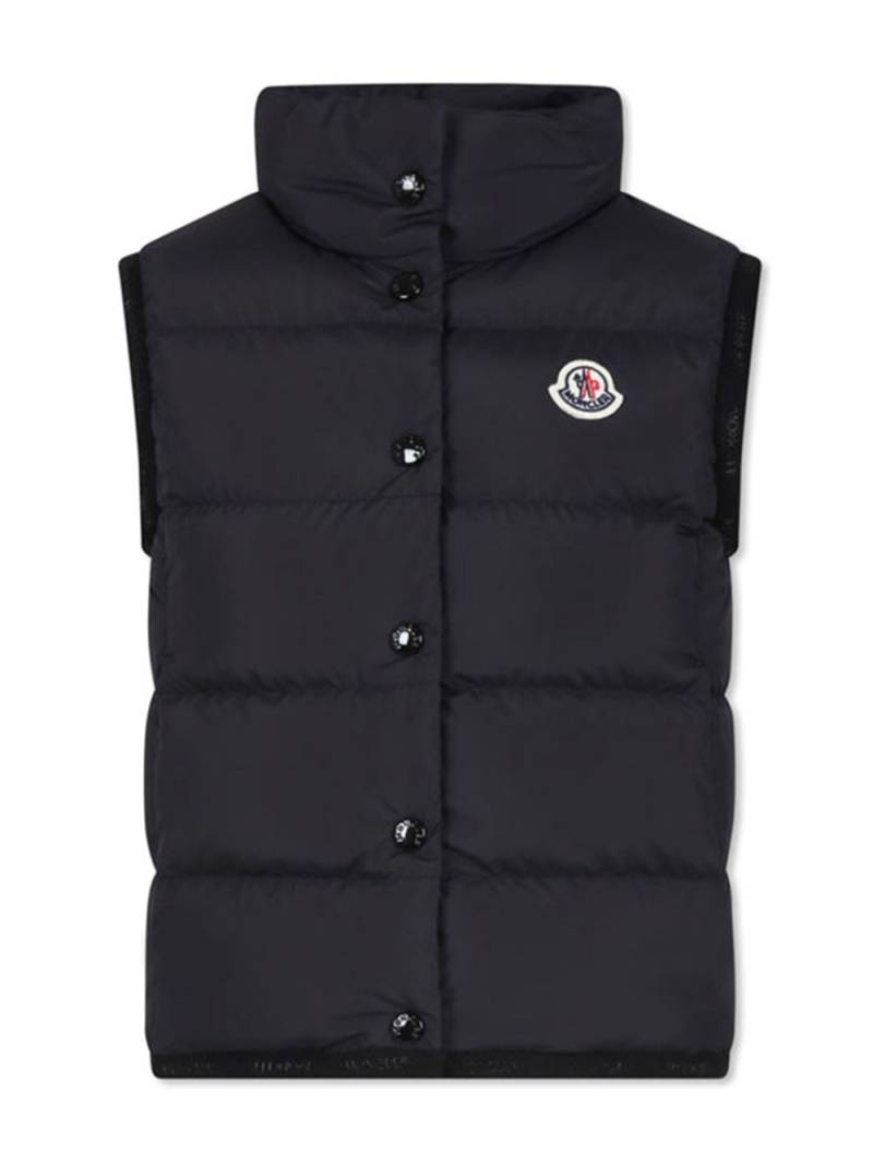 Moncler Enfant logo-patch padded gilet - Black von Moncler Enfant