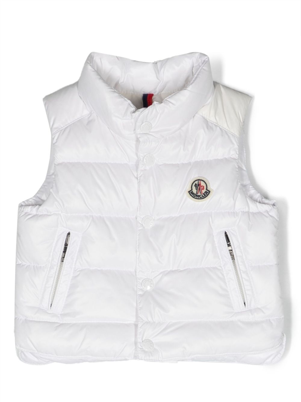 Moncler Enfant logo-patch padded gilet - White von Moncler Enfant