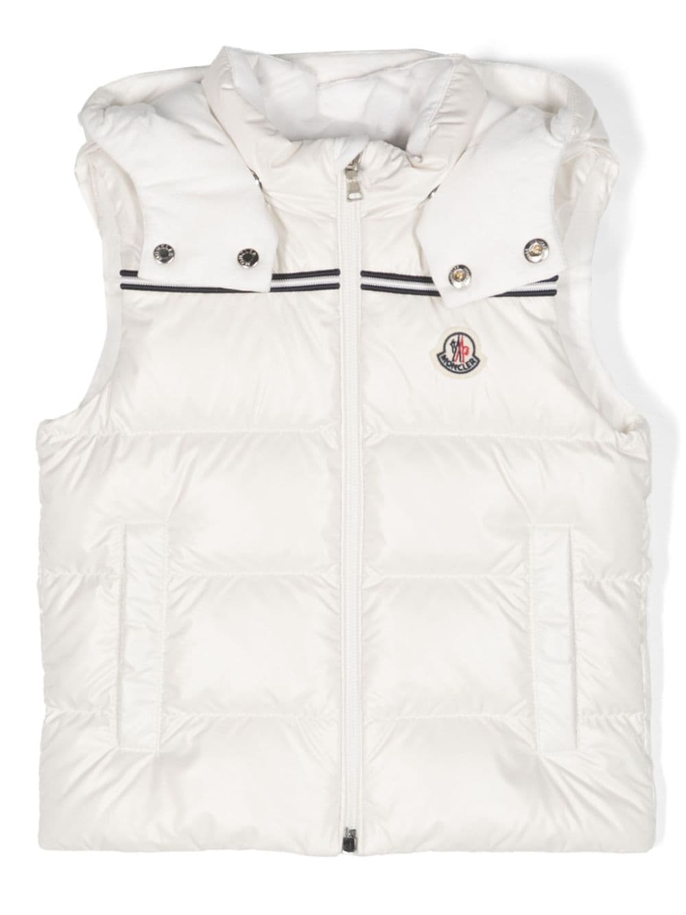 Moncler Enfant logo-patch padded gilet - White von Moncler Enfant