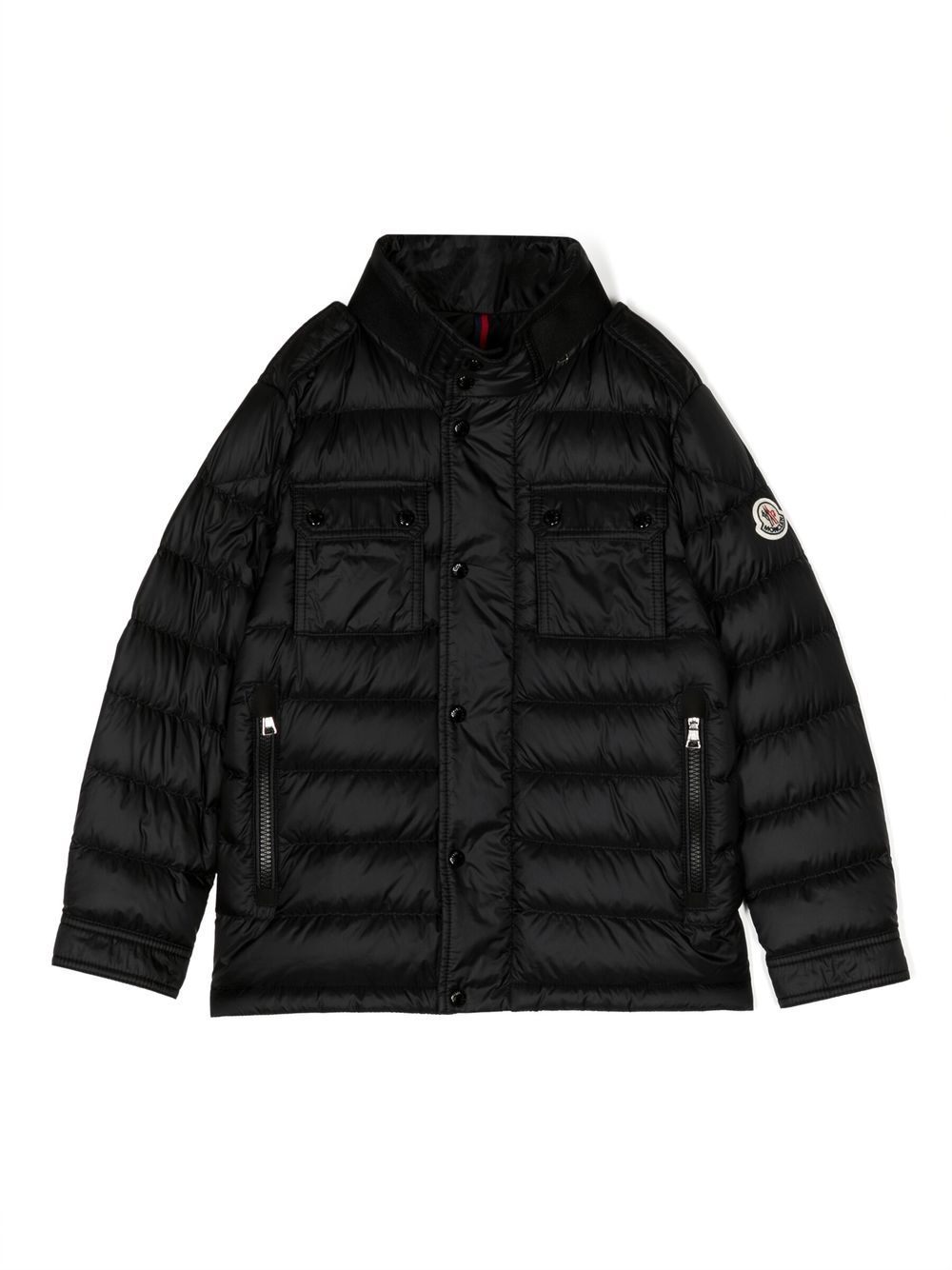 Moncler Enfant logo-patch padded jacket - Black von Moncler Enfant