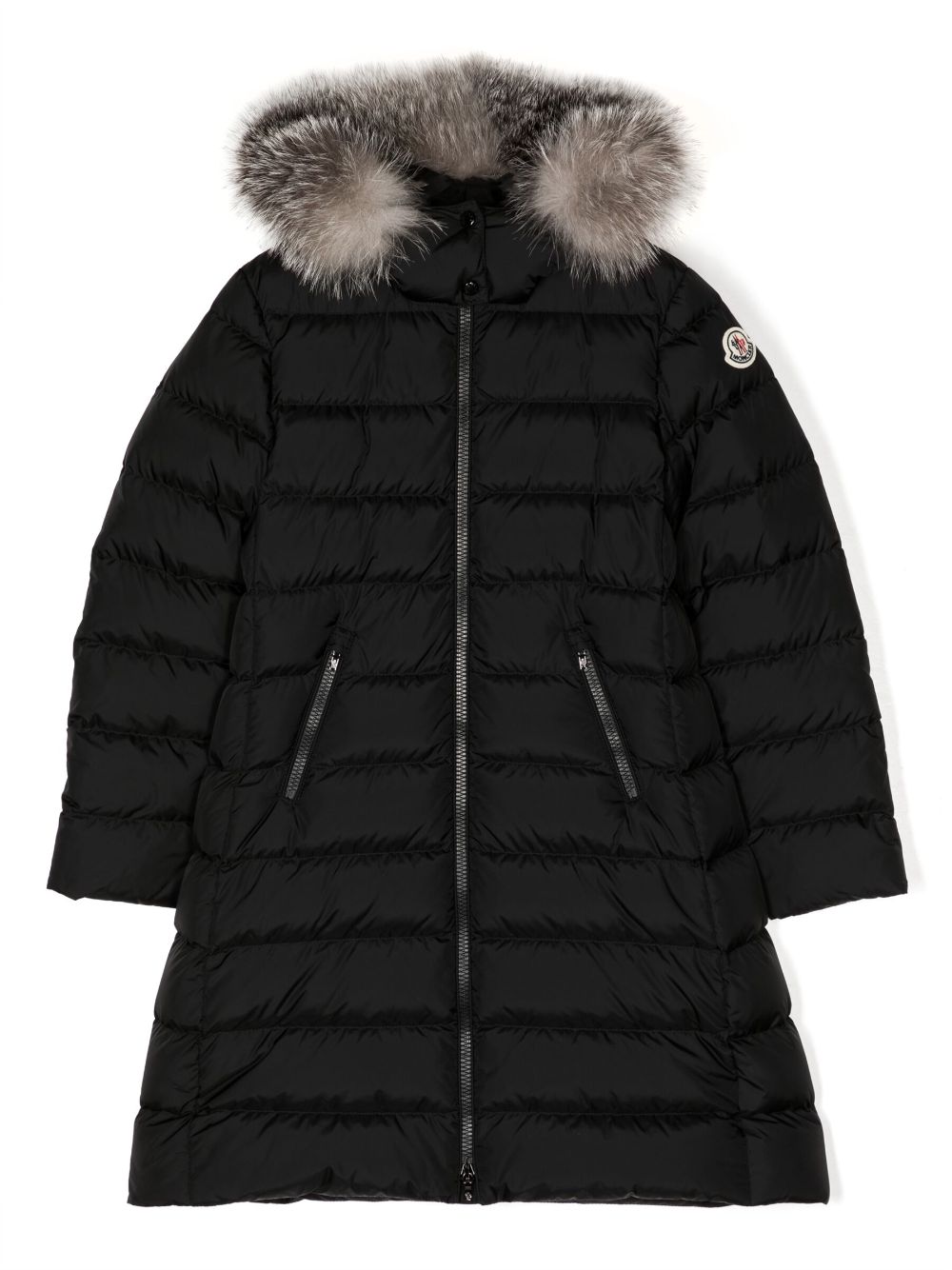 Moncler Enfant logo-patch padded jacket - Black von Moncler Enfant