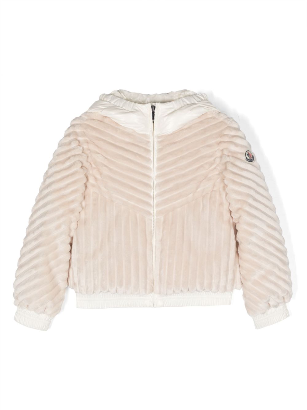 Moncler Enfant logo-patch padded jacket - Neutrals von Moncler Enfant