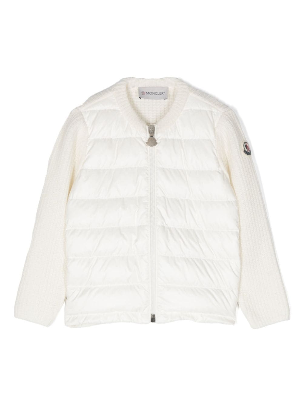 Moncler Enfant logo-patch padded jacket - White von Moncler Enfant