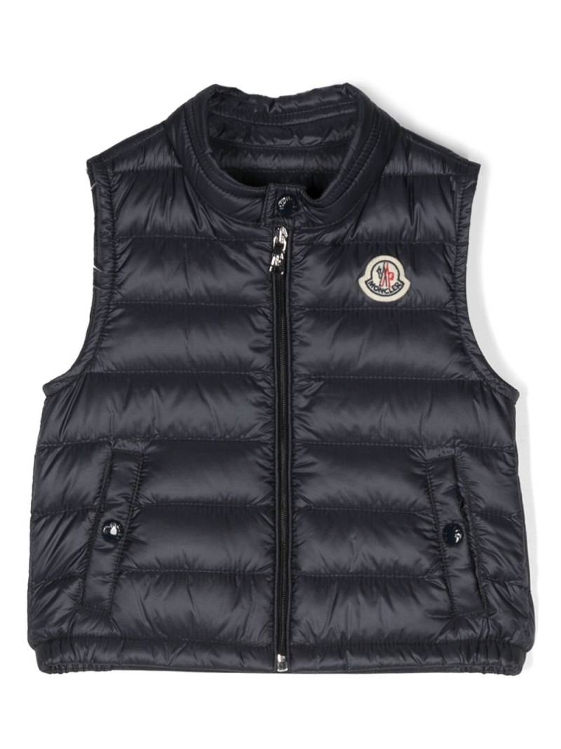 Moncler Enfant logo-patch padded vest - Blue von Moncler Enfant