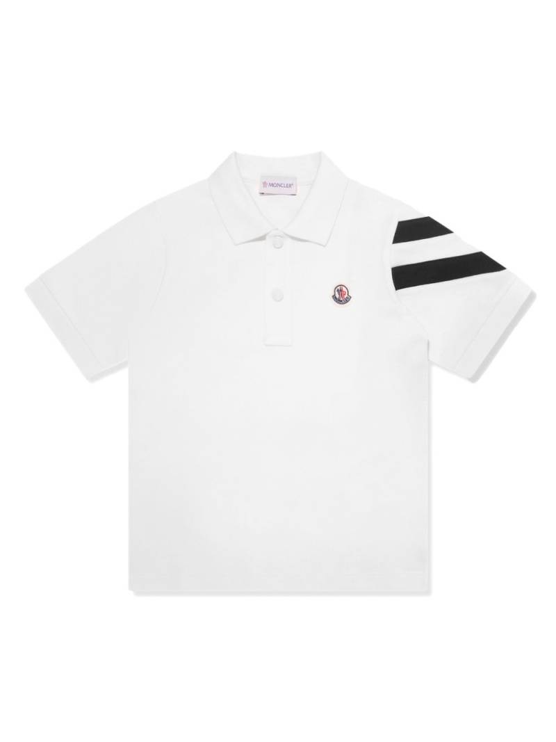 Moncler Enfant logo-patch polo shirt - White von Moncler Enfant