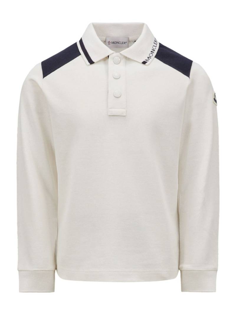 Moncler Enfant logo patch polo shirt - White von Moncler Enfant