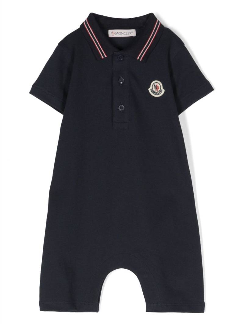 Moncler Enfant logo-patch polo shorties - Blue von Moncler Enfant