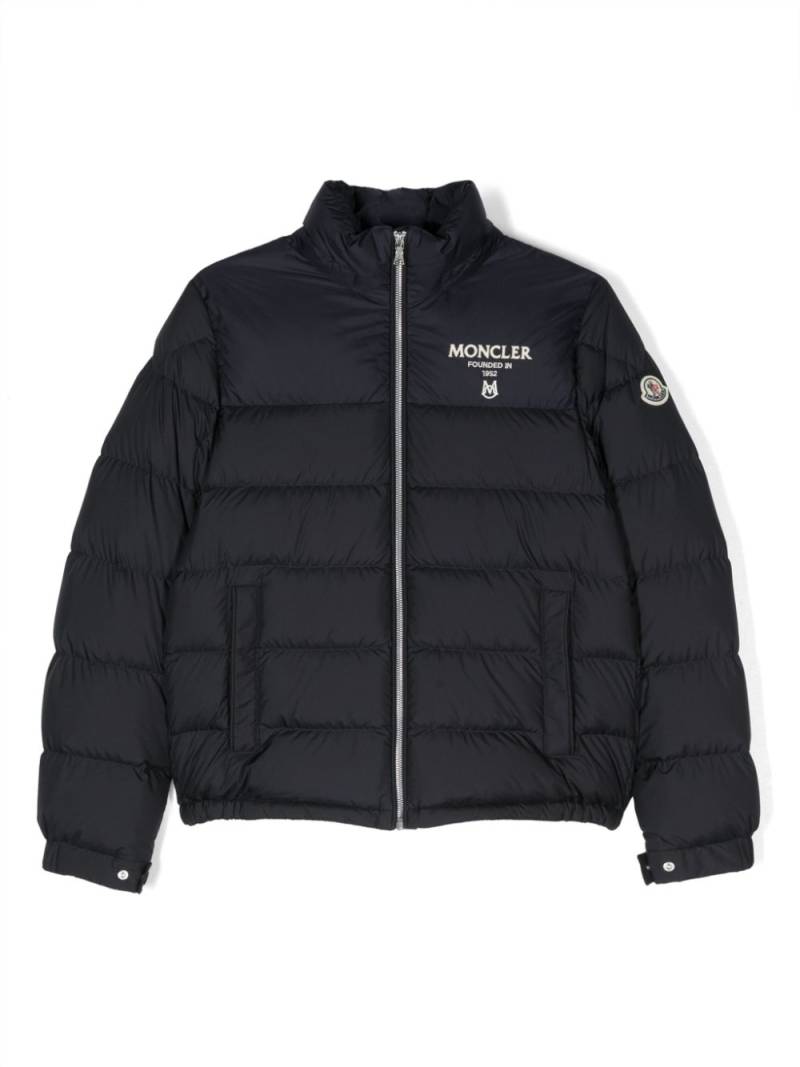 Moncler Enfant logo-patch puffer jacket - Blue von Moncler Enfant