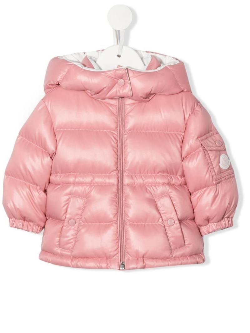 Moncler Enfant logo patch puffer jacket - Pink von Moncler Enfant