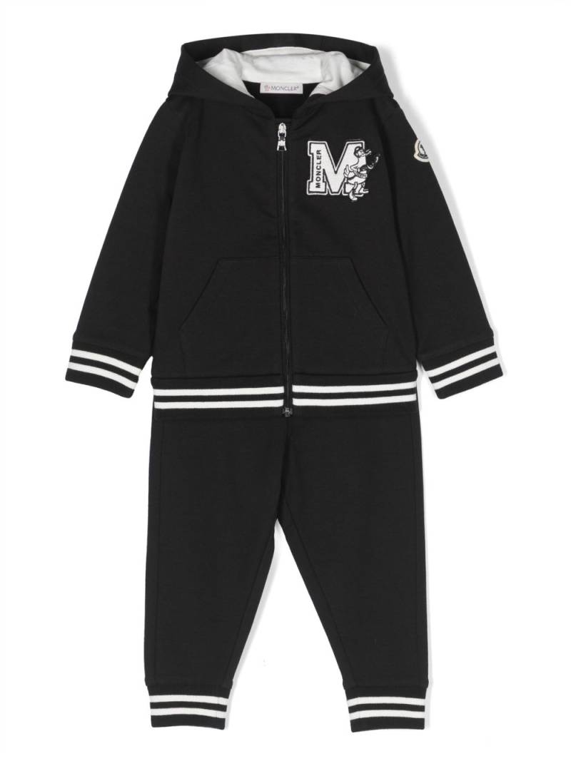 Moncler Enfant logo-patch stretch-cotton tracksuit - Black von Moncler Enfant