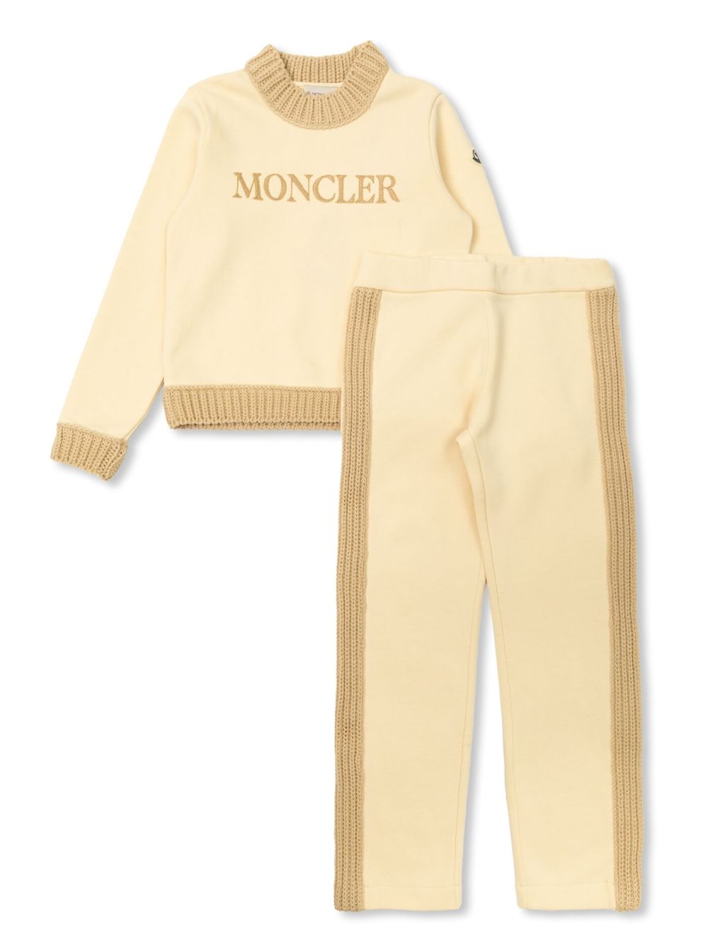 Moncler Enfant logo patch two-piece tracksuit set - Neutrals von Moncler Enfant